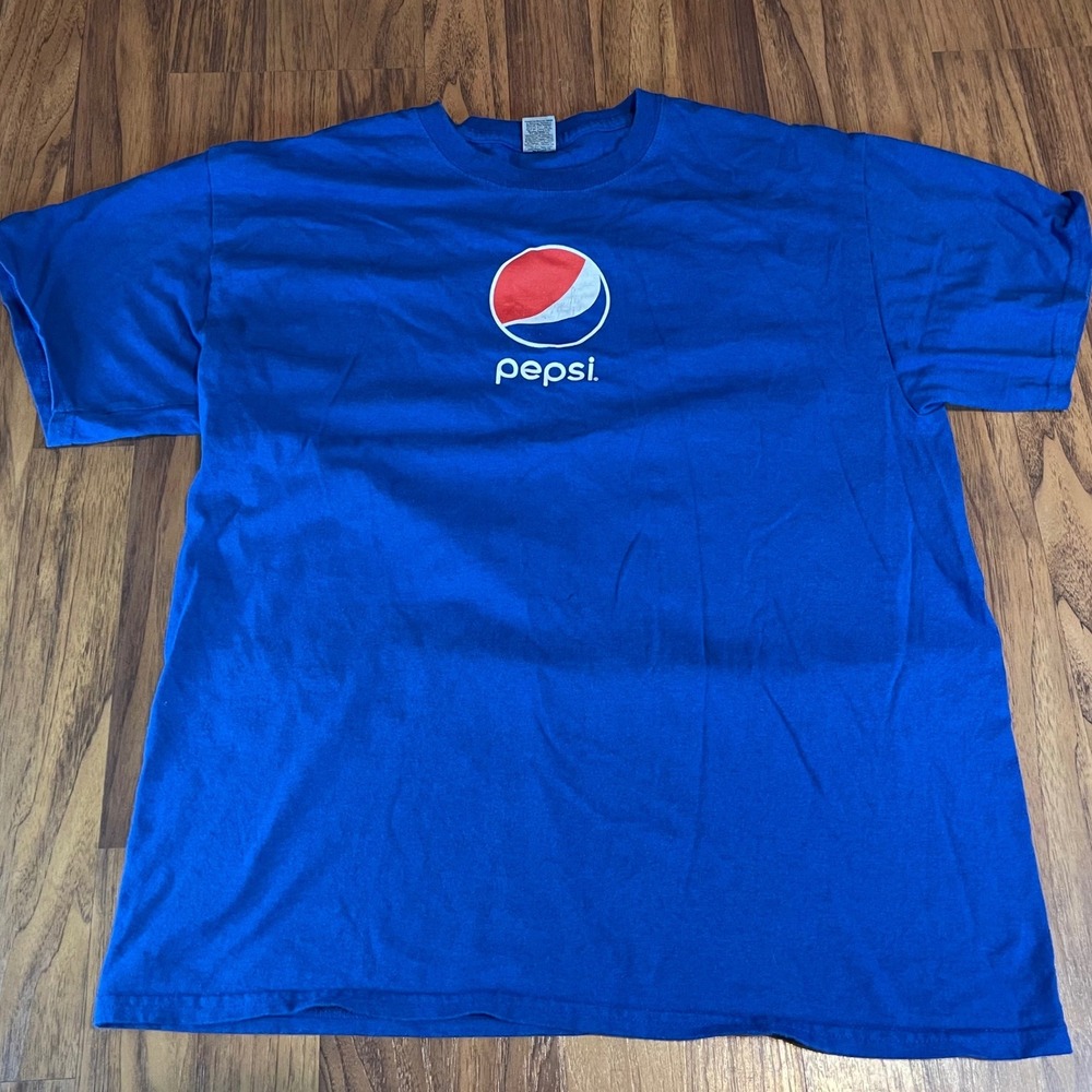 Pepsi Graphic T Shirt Mens XL Blue Short Sleeve Cotton Soda Logo Gildan Tee
